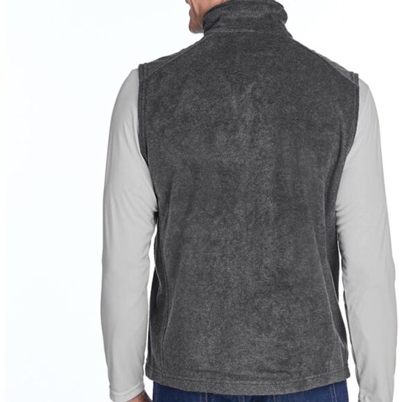 Columbia Steens Mountain Vest Men’s XXL Charcoal Heather Fleece Full Zip Pockets - Picture 3 of 9